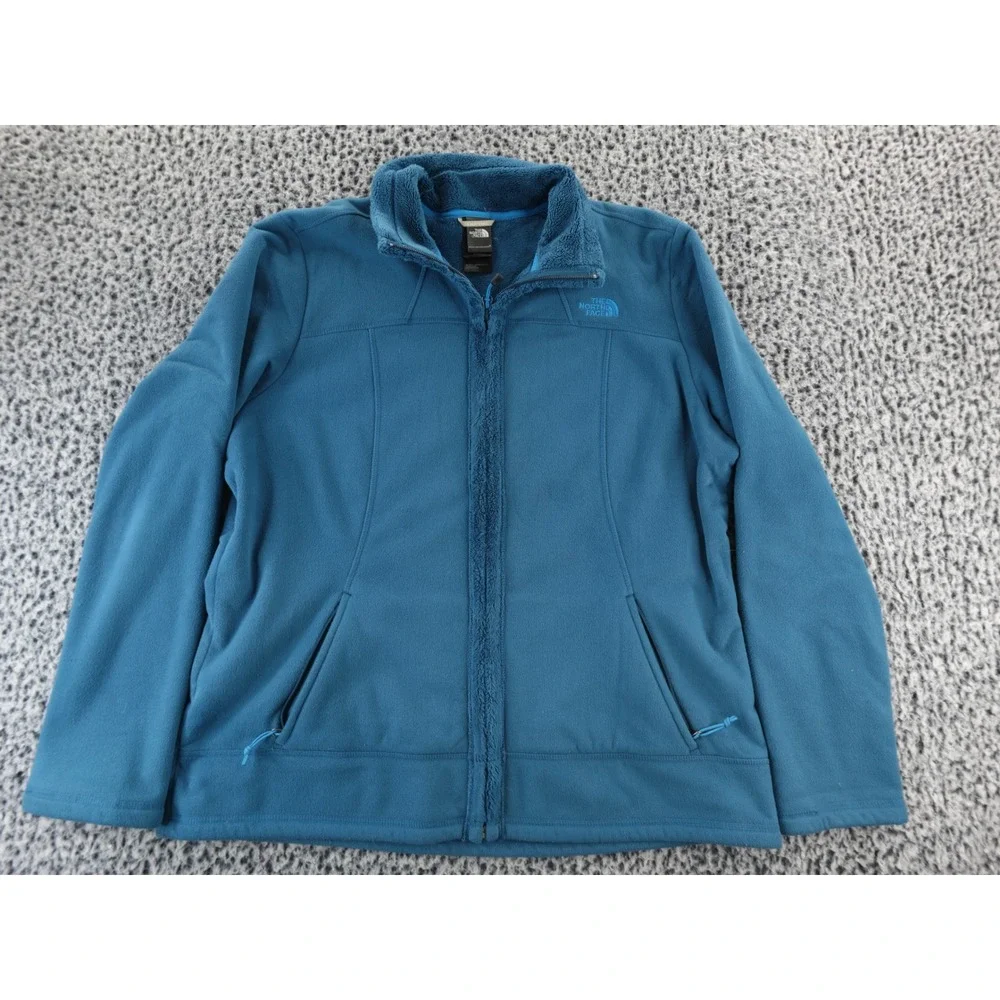 The North Face Womens Fleece‎ Jacket Full Zip Blue XL TG Regular